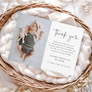 Simple Script Baby Photo Merci Cartes