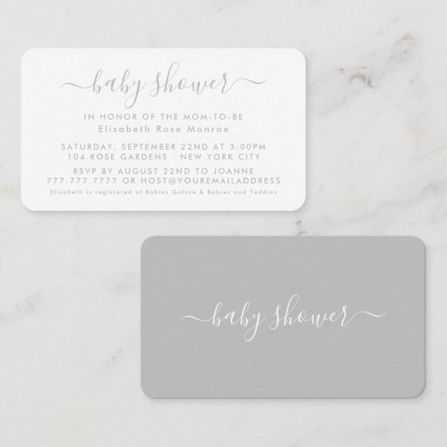 Simple Script - Baby Shower Ticket Invitation (Front/Back)