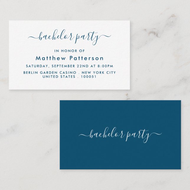 Simple Script - Bachelor Party Ticket Invitation (Front/Back)