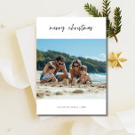 Simple Script Beach Christmas Photo Card<br><div class="desc">Share the warmth of the coast this holiday season with a heartfelt beach Christmas photo card. Ideal for families who cherish seaside moments, this elegant design brings a touch of ocean calm and modern script to capture the joy of a tropical-inspired Christmas greeting.</div>