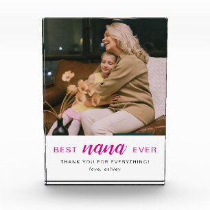 Simple Script Best Nana Ever Hot Pink  Photo Block