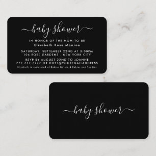 Simple Script - Black & White Baby Shower Invite