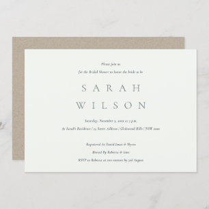 Simple Script Black White Bridal Shower  Invite