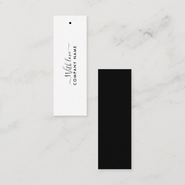 Simple Script - Black & White Gift Tags (Front/Back)