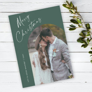 Simple Script Boho Arch Christmas Holiday Card