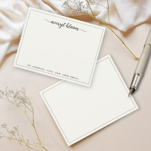 Simple Script Border Personalized Stationery  Card