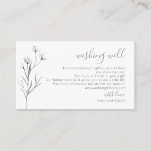 Simple script. Botanical Wedding Wishing Well Enclosure Card
