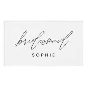 Simple Script Bridesmaid Personalized Name Custom Tag