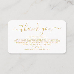 Simple Script Business Thank You Cards