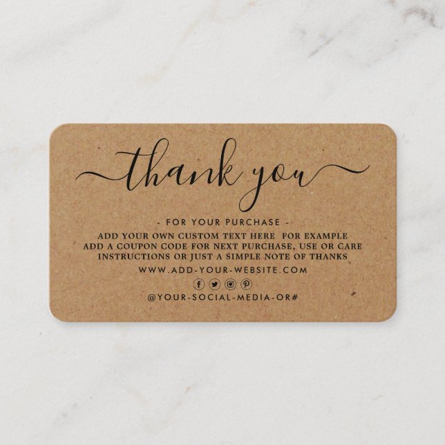 Simple Script Business Thank You Cards (Front)