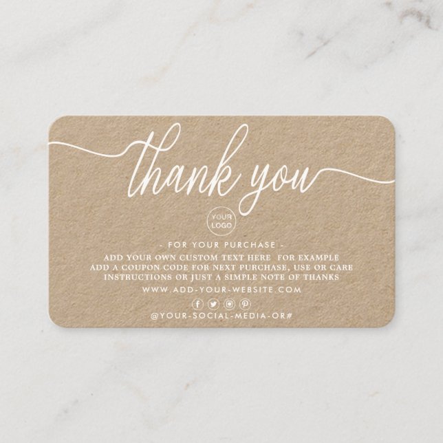 Simple Script Business Thank You Cards (Front)