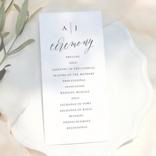 Simple Script Calligraphy Elegant Wedding Program (Creator Uploaded)