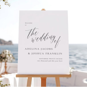 Simple Script Calligraphy Wedding Welcome Sign