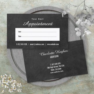 Simple Script Chalkboard Appointment Card