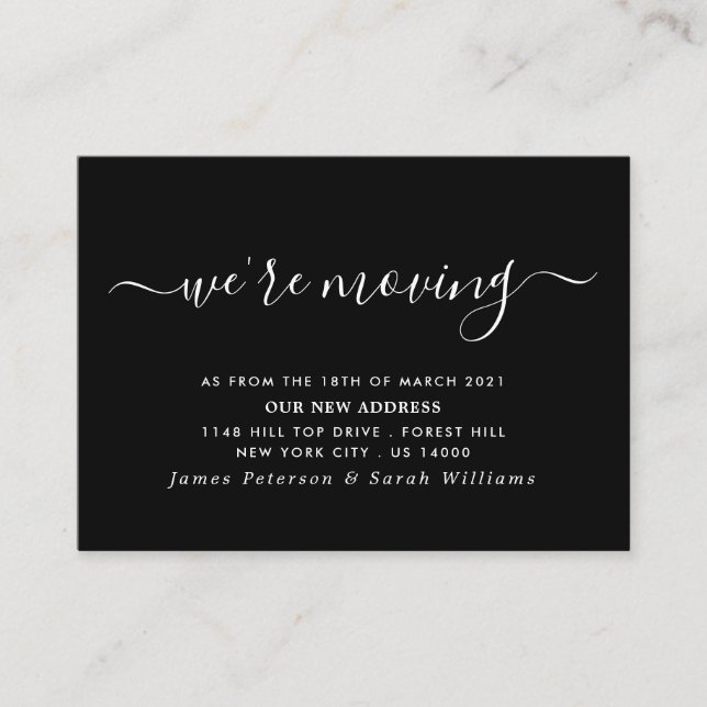 Simple Script Change of Address Enclosure Card (Front)