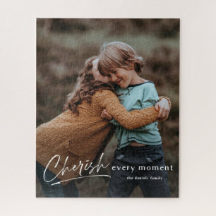 Simple Script Cherish Every Moment Photo Jigsaw Puzzle