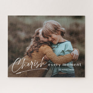 Simple Script Cherish Every Moment Photo Jigsaw Puzzle