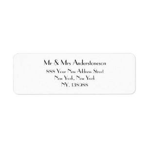 Simple script chic moderne B & W adresse de retour