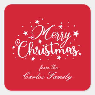 Simple script Christmas Square Sticker