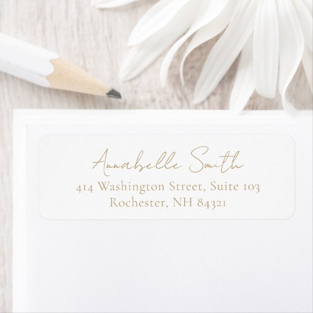 Simple Script Classic Elegant Gold Return Address (Insitu)