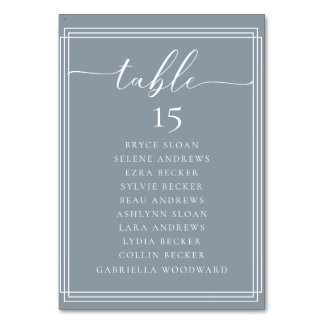 Simple Script Classic Wedding Table Number