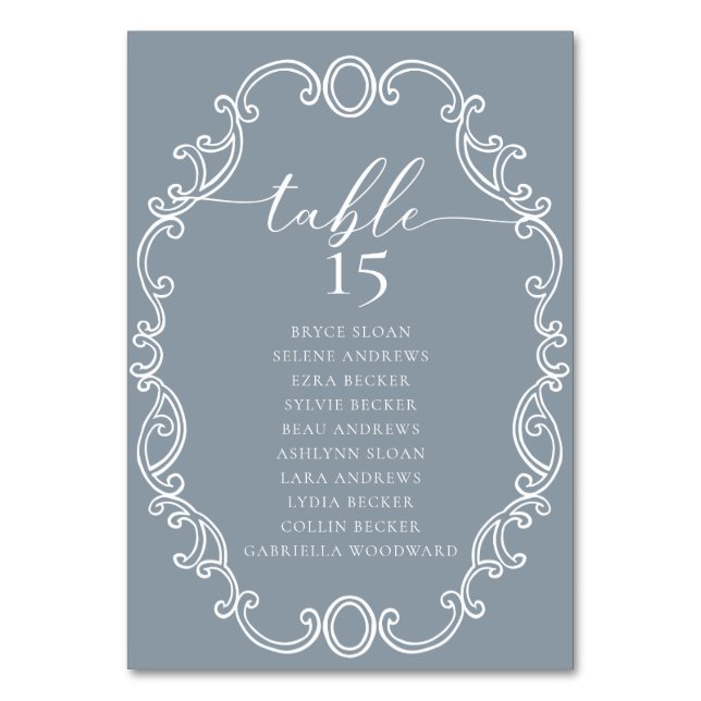 Simple Script Classic Wedding Table Number (Back)