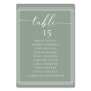 Simple Script Classic Wedding Table Number