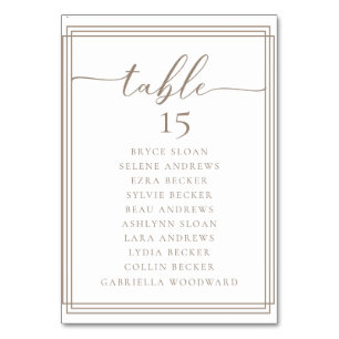 Simple Script Classic Wedding Table Number