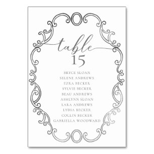 Simple Script Classic Wedding Table Number