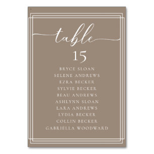 Simple Script Classic Wedding Table Number