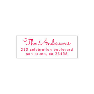Simple Script Custom Family Name Return Address Self-inking Stamp