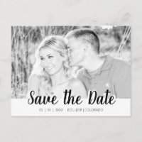 Simple Script Cutout | B&W Save the Date