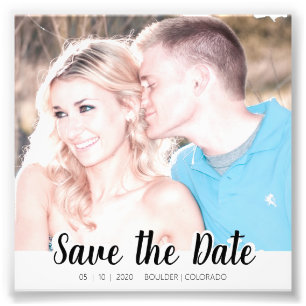 Simple Script Cutout   Save the Date Square Photo