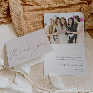 Simple Script Elegant Personalized Photo Thank You Card