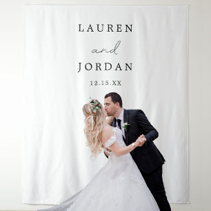 Simple Script Elegant Wedding Backdrop Tapestry