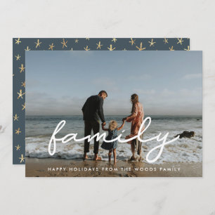 Simple Script Family Photo Christmas Holiday Card