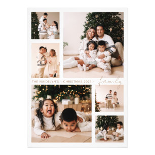 Simple Script Family Photo Collage Holiday Print