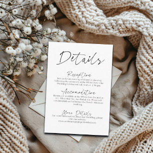 Simple Script for Wedding Details Enclosure Card