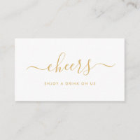 Simple Script Free Drinks Ticket - Gold & White
