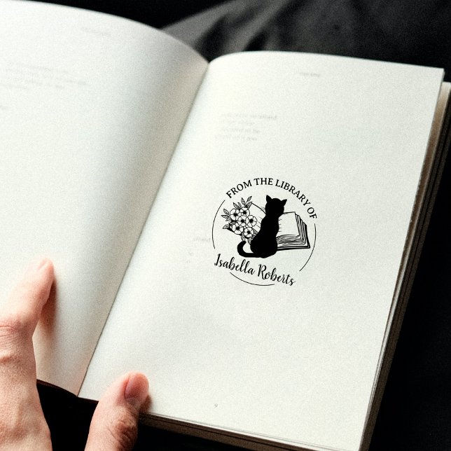 Simple Script From the Library Of, Cat Book  Rubber Stamp (Creator Uploaded)