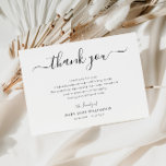simple script funeral thank you note card<br><div class="desc">A simple themed card with black script,  the text and colours can be personalized.</div>