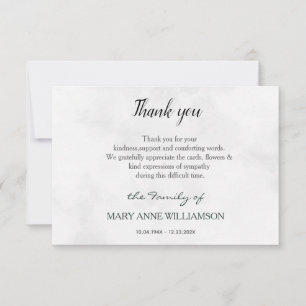 simple script funeral thank you note card