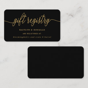 Simple Script Gift Registry Enclosure Card