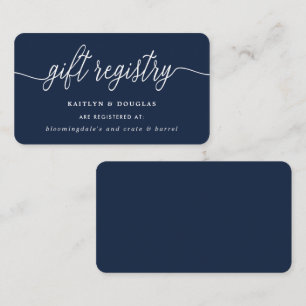Simple Script Gift Registry Enclosure Card