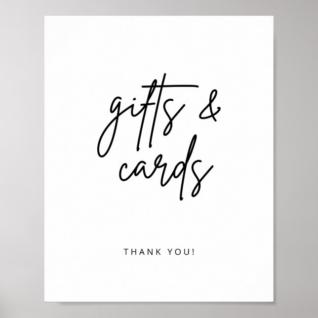 Simple Script Gift Table Wedding Decor Sign (Front)