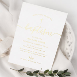 simple script gold cross baptism
