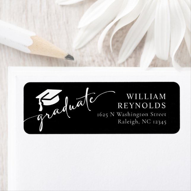 Simple Script Graduation Address Label (Insitu)