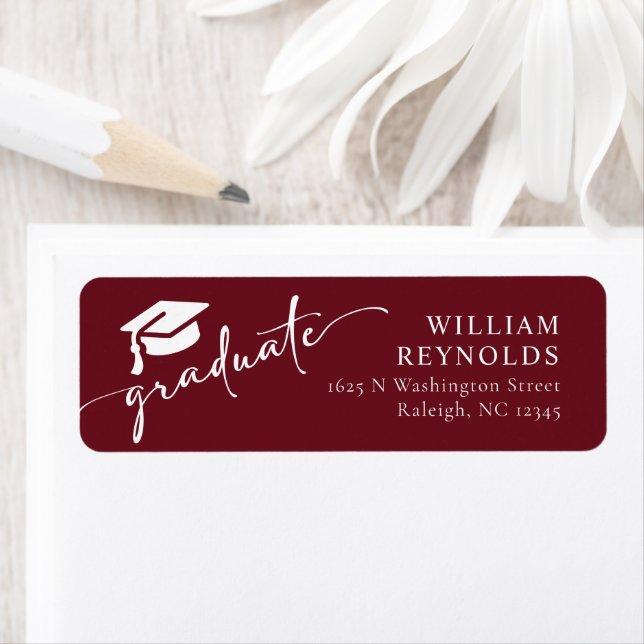 Simple Script Graduation Address Label (Insitu)