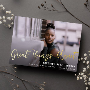 Simple Script Graduation Photo Announcement