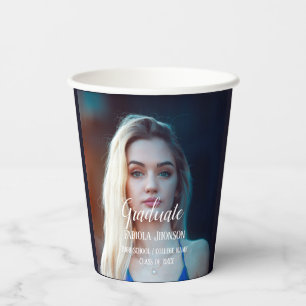 Simple script graduation photo paper cups